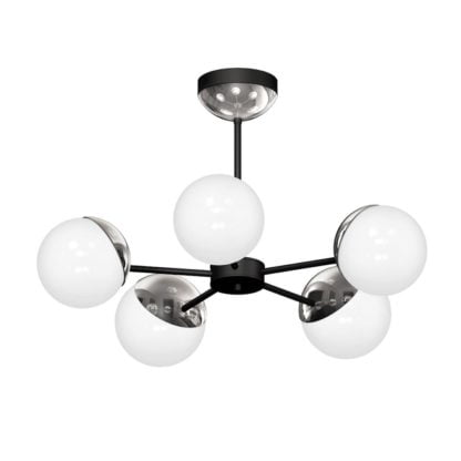 Lampa przysufitowa SFERA MILAGRO styl minimalistyczny metal szkło czarny chrom MLP8882