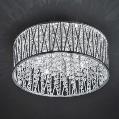 Lampa przysufitowa Vanessa Italux styl glamour kryształ metal kryształ