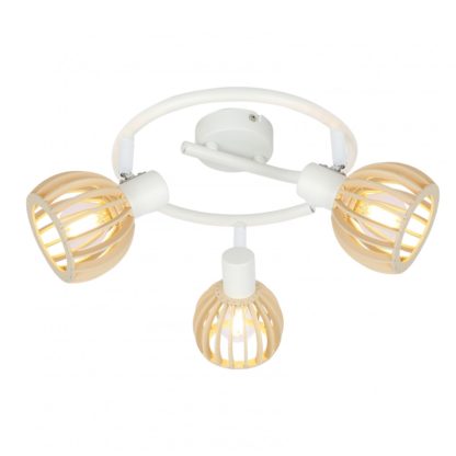 Lampa przysufitowa spirala ATARRI CANDELLUX 3X25W E14 biały drewno 98-68125