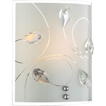 Lampa przyścienna ALIVIA I Globo styl glamour kryształ chrom kryształ k5 chrom srebrny biały 40414-1W