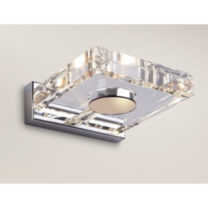Lampa przyścienna MARS Maxlight styl glamour kryształ metal szkło przeźroczysty srebrny chrom 119 71 12