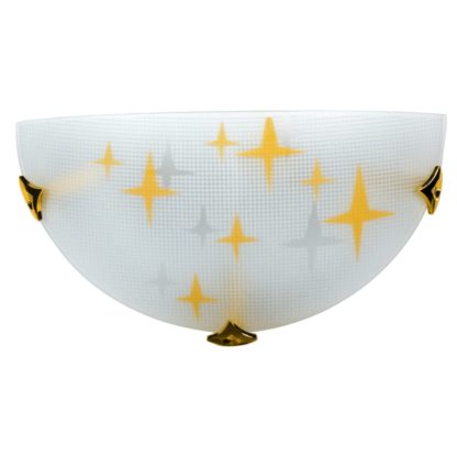 Lampa przyścienna STARS CANDELLUX 1X60W E27 metal szkło bursztynowy 11-79506
