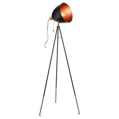 Lampa stojąca Chester Eglo styl nowoczesny stal czarny miedziany 49386