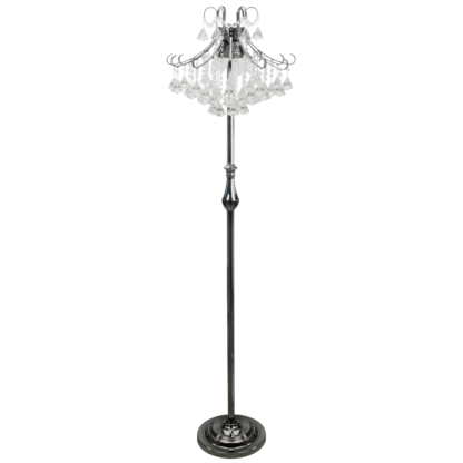 Lampa stojąca ELEM styl glamour kryształ grafitowy metal szkło 6248/4F 9BC +TR