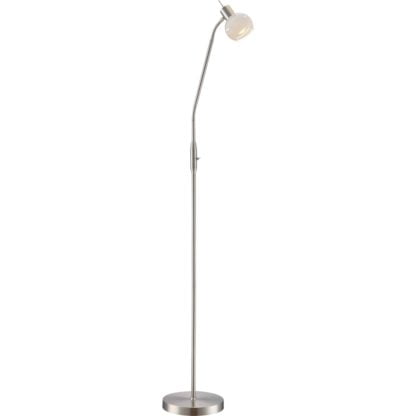 Lampa stojąca LED ELLIOTT Globo styl nowoczesny nikiel szkło chrom srebrny biały 54341-1S
