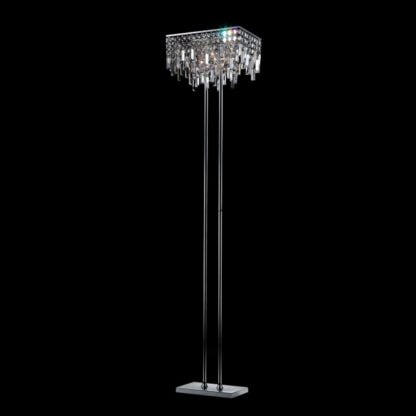 Lampa stojąca Lavenda Italux styl glamour kryształ nowoczesny metal szkło chrom ML92915-8B