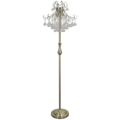 Lampa stojąca MONTE CARLO ELEM styl glamour kryształ mosiądz metal szkło 6248/4F 21QG+TR