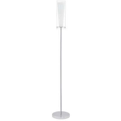 Lampa stojąca PINTO 1 Eglo styl nowoczesny stal nierdzewna szkło mleczne