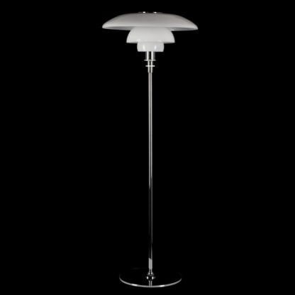 Lampa stojąca Roger Italux styl nowoczesny stal szkło chrom biały MLE3040/1-125-CHROME