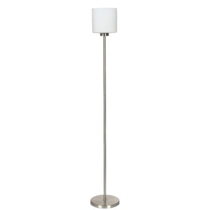 Lampa stojąca VISOLA CANDELLUX 1X60W E27 metal szkło nikiel biały 51-10271