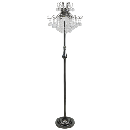 Lampa stojąca WENECJA ELEM styl glamour kryształ grafitowy metal szkło 6245/4F 9BC