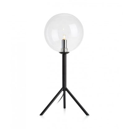 Lampa stołowa ANDREW MARKSLOJD styl industrialny metal szkło czarny przeźroczysty 107749