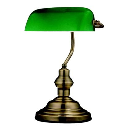 Lampa stołowa ANTIQUE GLOBO styl retro / vintage metal szkło złoty zielony 24934