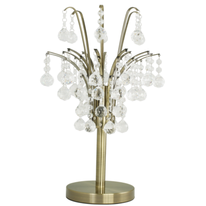 Lampa stołowa BARCELONA ELEM styl glamour kryształ mosiądz metal szkło 6247/1D 21QG