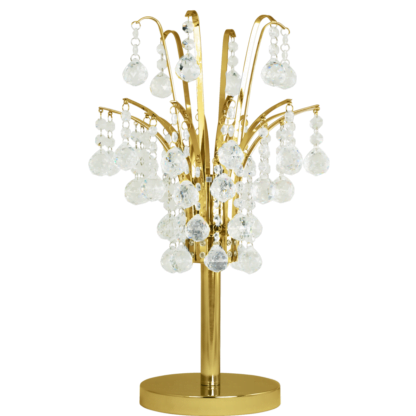 Lampa stołowa BARCELONA ELEM styl glamour kryształ złoty metal szkło 6247/1D TR