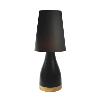 Lampa stołowa BELLA MILAGRO styl klasyczny ceramika tkanina czarny złoty ML6077