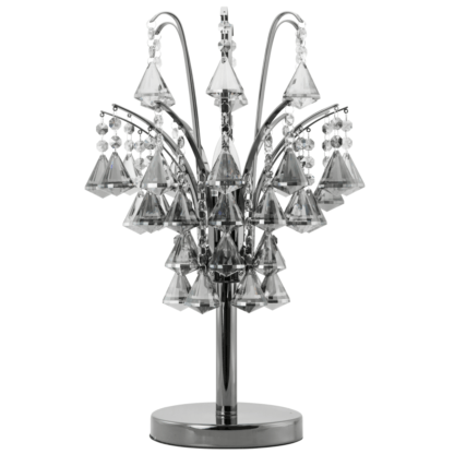 Lampa stołowa BELWEDER ELEM styl glamour kryształ grafitowy metal szkło 6246/1D 9BC