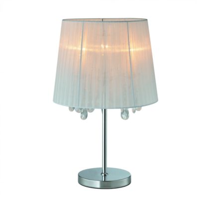 Lampa stołowa CESARE ZUMALINE styl klasyczny metal tkanina biały RLT94350-3A