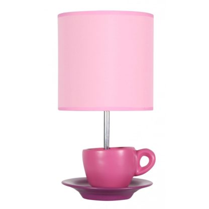 Lampa stołowa CYNKA CANDELLUX 1X60W E27 ceramika pcv różowy 41-34809