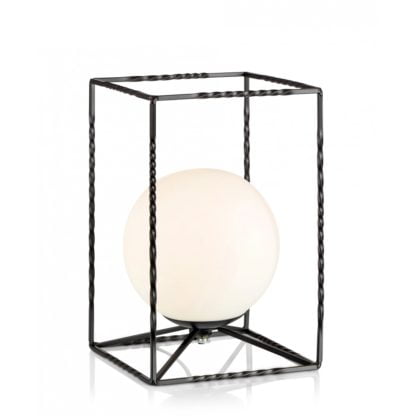 Lampa stołowa EVE MARKSLOJD styl industrialny metal szkło czarny biały 107816