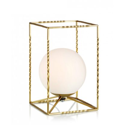 Lampa stołowa EVE MARKSLOJD styl industrialny metal szkło złoty biały 107817