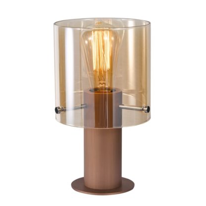 Lampa stołowa Javier ITALUX styl nowoczesny metal szkło brązowy przeźroczysty MT17076-1A