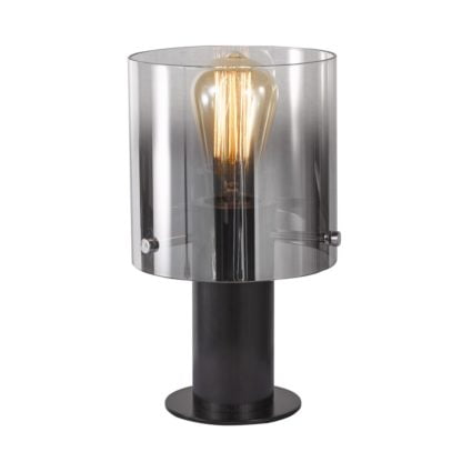 Lampa stołowa Javier ITALUX styl nowoczesny metal szkło przydymione czarny przeźroczysty MT17076-1A BK