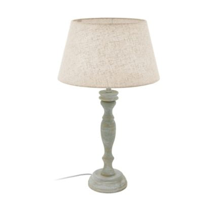 Lampa stołowa LAPLEY EGLO styl klasyczny drewno tkanina szary 43246