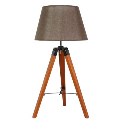 Lampa stołowa LUGANO CANDELLUX 1X60W E27 drewno brązowy 41-31211