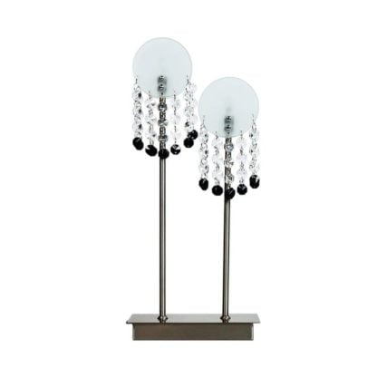 Lampa stołowa LUXOR CANDELLUX 2*20W G4 metal szkło chrom 42-02801