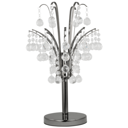 Lampa stołowa MONTE CARLO ELEM styl glamour kryształ grafitowy metal szkło 6247/1D 9BC