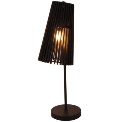 Lampa stołowa Osaka LEDEA styl ekologiczny drewno czarny 50501032