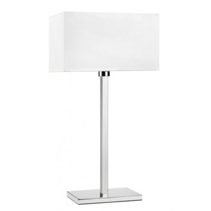 Lampa stołowa SAVOY MARKSLOJD styl nowoczesny metal tkanina chrom biały 107737