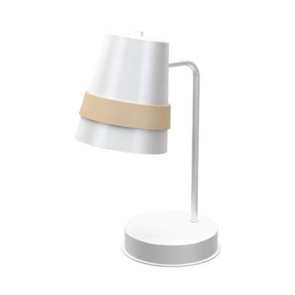 Lampa stołowa VENEZIA WHITE MILAGRO styl skandynawski minimalistyczny metal drewno biały MLP5447