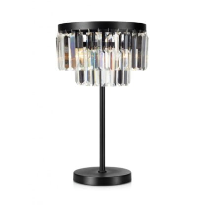 Lampa stołowa VENTIMIGLIA MARKSLOJD styl glamour / kryształ metal kryształ czarny przeźroczysty 107773