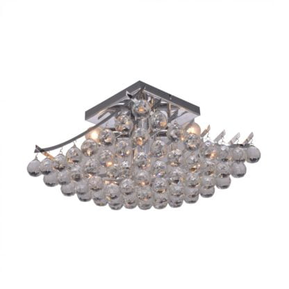 Lampa sufitowa MEDEL ZUMALINE styl glamour / kryształ metal srebrny przeźroczysty RLX94188-4