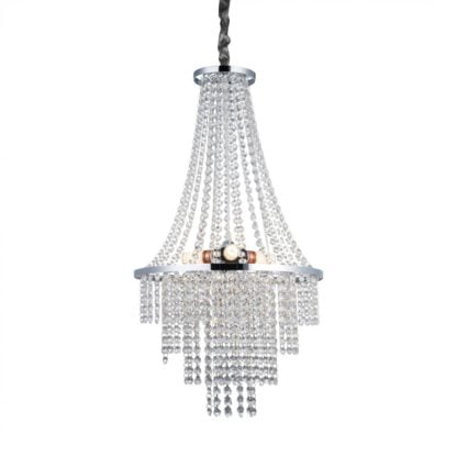 Lampa wisząca ALMERIA ZUMALINE styl glamour / kryształ szkło metal przeźroczysty chrom YSC01