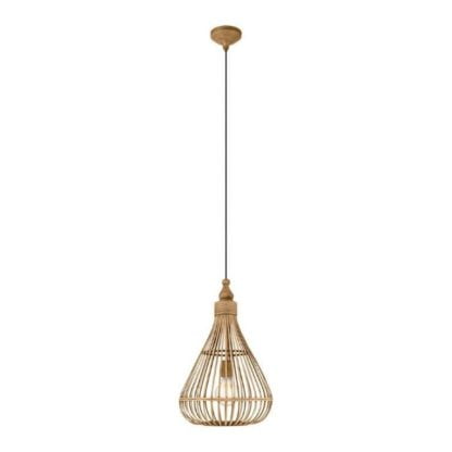 Lampa wisząca AMSFIELD EGLO styl ekologiczny skandynawski drewno drewniany 49772