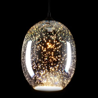 Lampa wisząca ANDROMEDA 3D Italux styl nowoczesny designerski metal szkło czarny kolorowy MDM-3072/1A CR