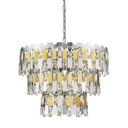 Lampa wisząca ANZIO ZUMALINE styl glamour / kryształ metal szkło chrom złoty P0480-04A-F4D7