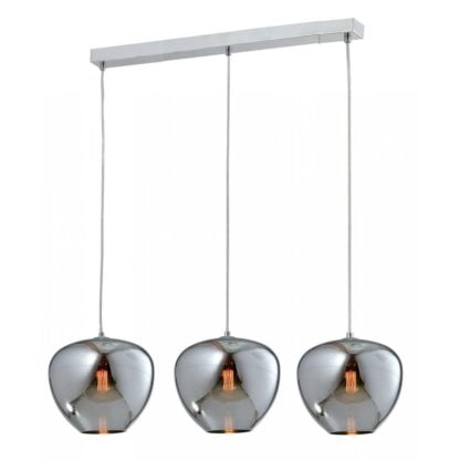 Lampa wisząca AURA DECOLIGHT styl industrialny metal szkło chrom MD12105-3CR-A