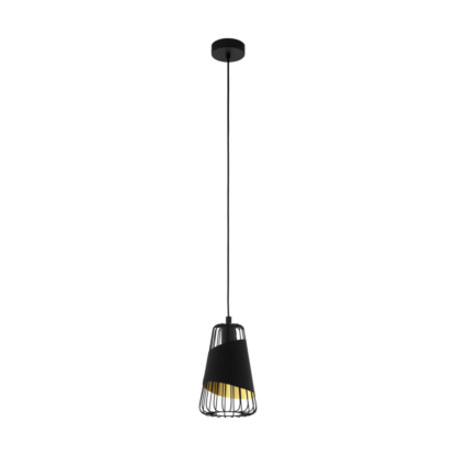 Lampa wisząca AUSTELL EGLO styl retro / vintage stal czarny złoty 49447