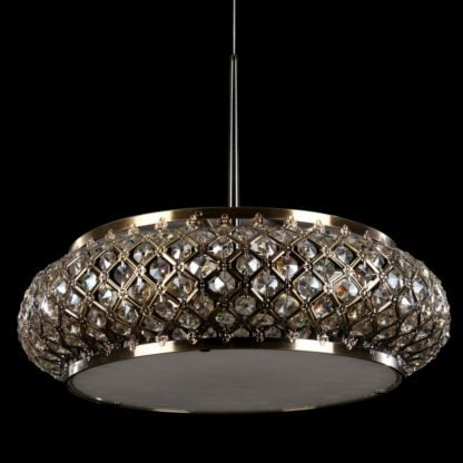 Lampa wisząca AVILA Italux styl nowoczesny glamour kryształ metal kryształ antyczny brązowy P0327-05S-F6D2
