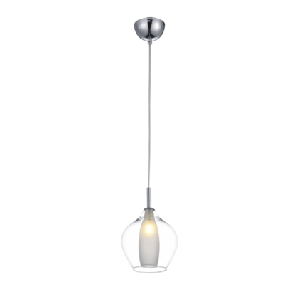 Lampa wisząca Amber Milano 1 styl designerski metal chrom szkło przeźroczysty AZ3074