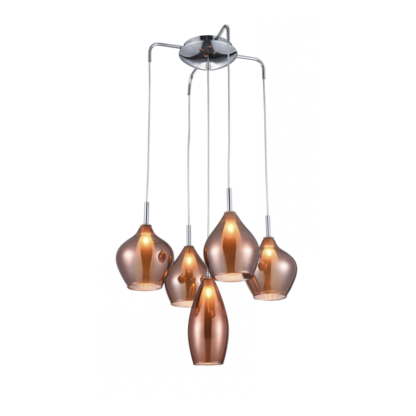 Lampa wisząca Amber Milano styl designerski metal chrom szkło miedziany AZ3172