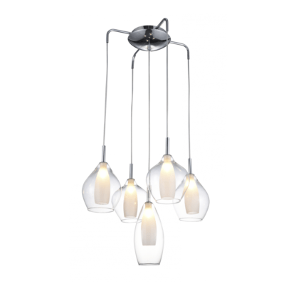 Lampa wisząca Amber Milano styl designerski metal chrom szkło przeźroczysty AZ3076