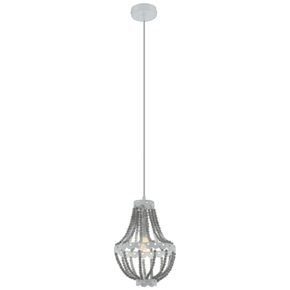 Lampa wisząca BARHILL 1 EGLO styl industrialny stal drewno szary 33036