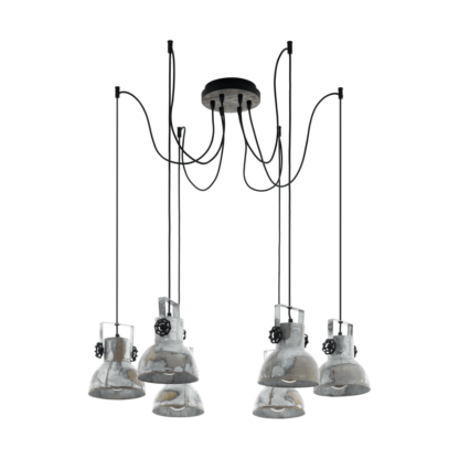 Lampa wisząca BARNSTAPLE EGLO styl industrialny stal drewno czarny stalowy 49732