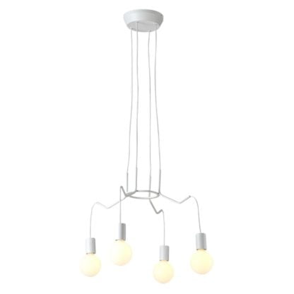 Lampa wisząca BASSO CANDELLUX 4X40 styl nowoczesny stal lakierowana biały 34-71002