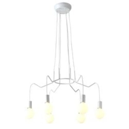 Lampa wisząca BASSO CANDELLUX 6X40 styl nowoczesny stal lakierowana biały 36-71026